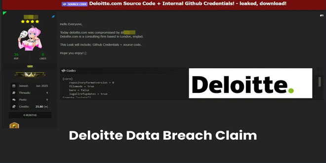 Hacker claim Leak of Deloitte Source Code & GitHub Credentials