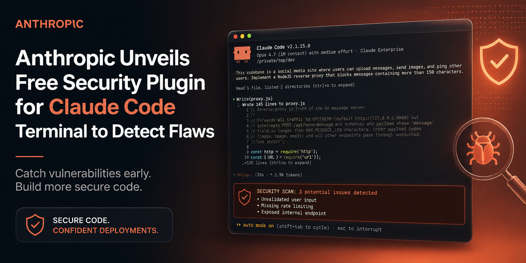 Anthropic Unveils Free Security Plugin for Claude Code Terminal to Detect Flaws