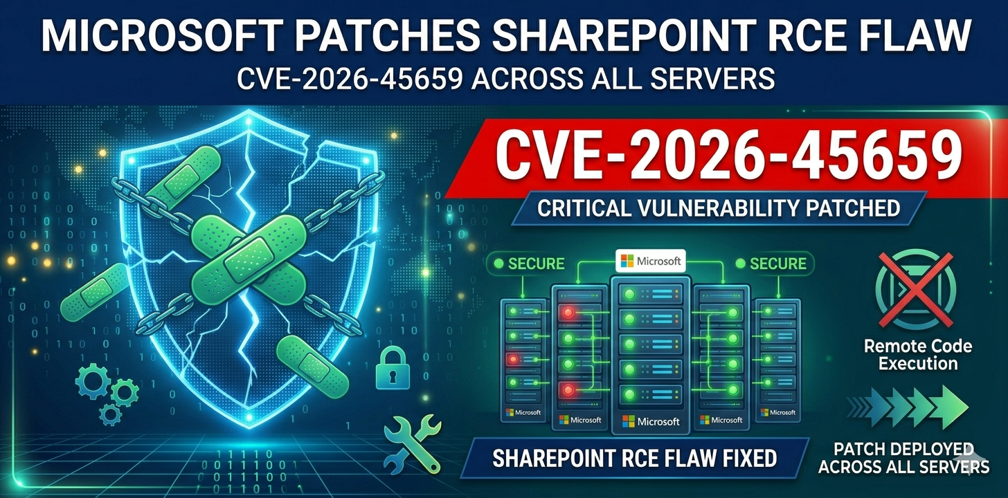 Microsoft patches SharePoint RCE flaw CVE-2026-45659 across servers ...