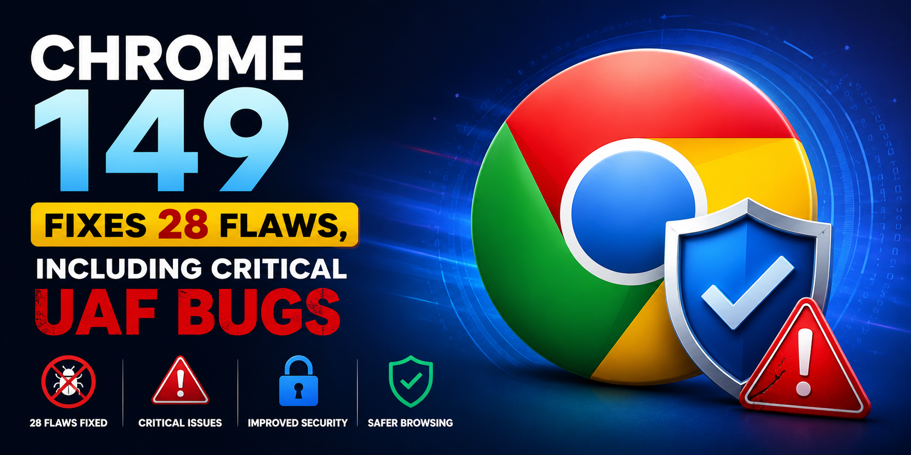 Chrome 149 fixes 28 flaws, including critical UAF bugs