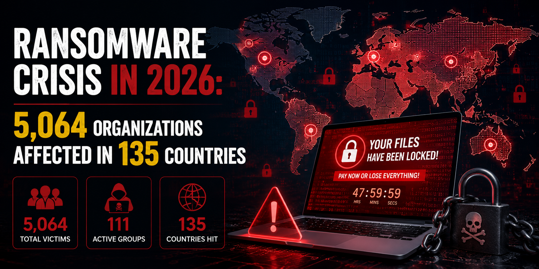 Ransomware Crisis in 2026: 5,064 Organizations Affected in 135 Countries
