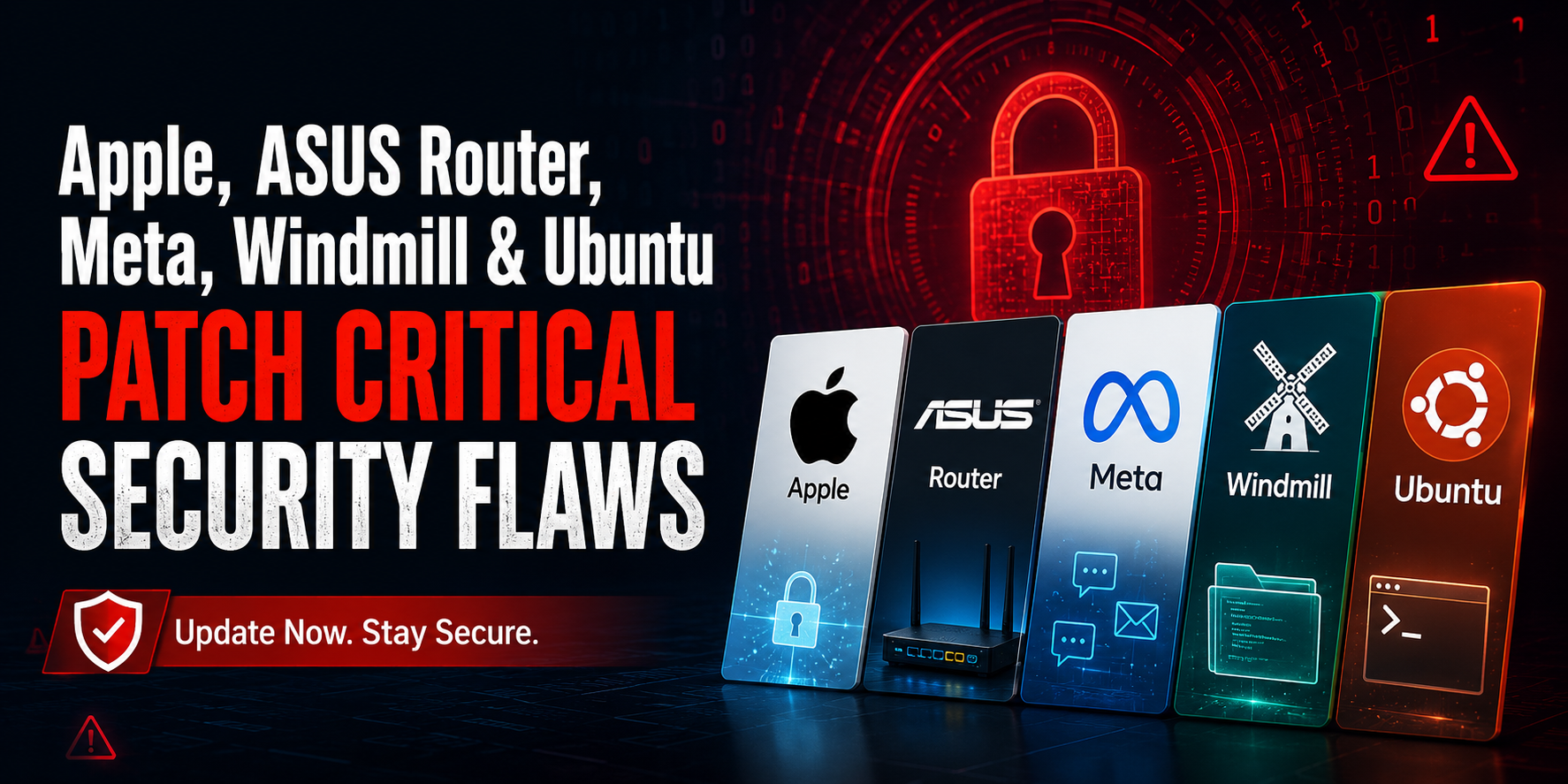 Apple, ASUS Router, Meta, Windmill & Ubuntu Patch Critical Security Flaws