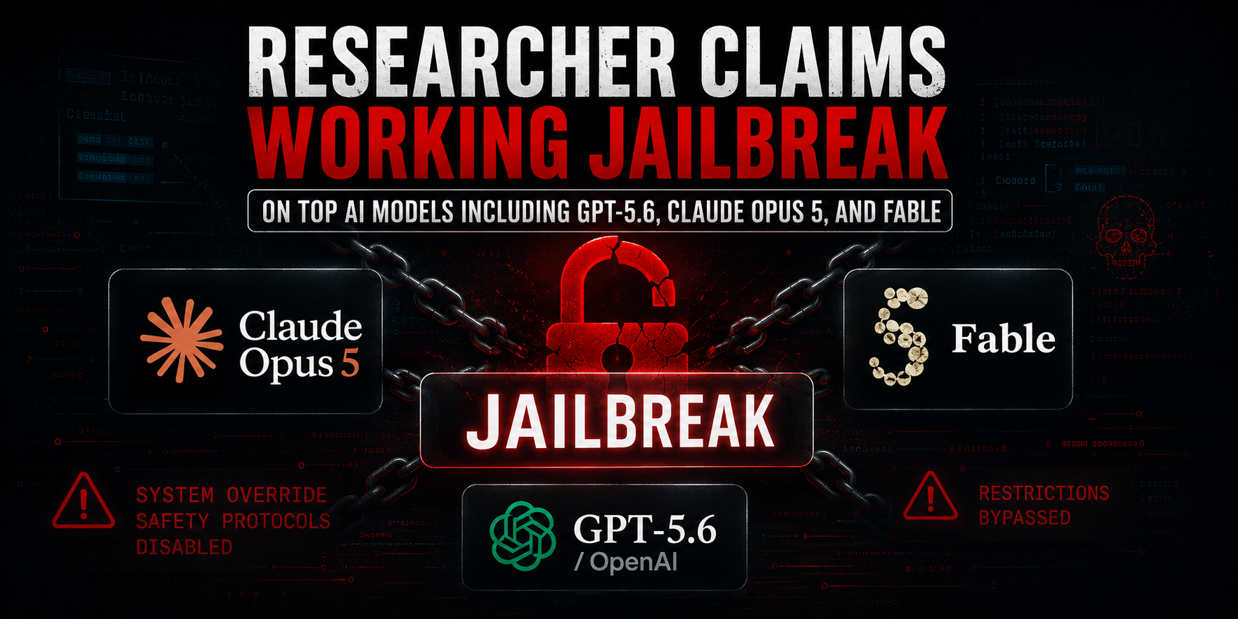 Jailbreak works against AI Models GPT-5.6, Claude Opus 5, and Fable, Claims Researcher