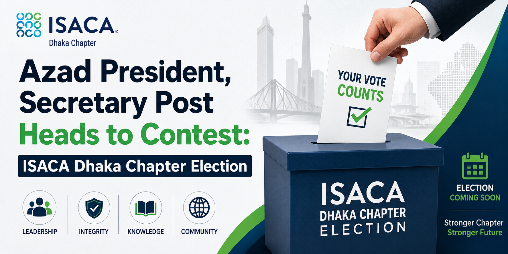 Azad president, Secretary Post Heads to Contest: ISACA Dhaka Chapter Election