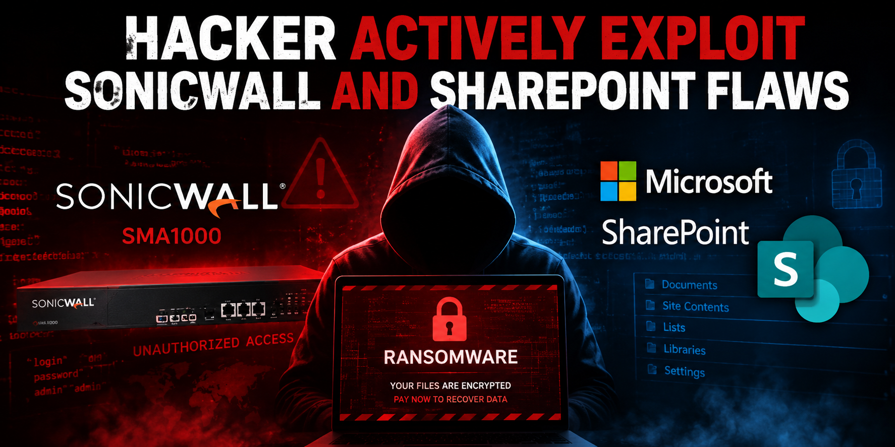 Hacker Actively Exploit SonicWall and SharePoint Flaws