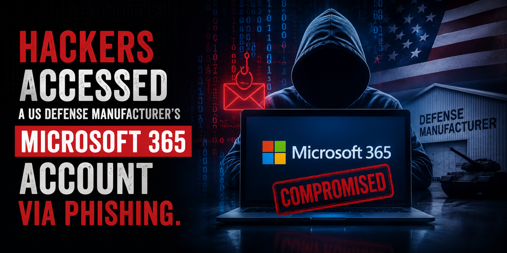 Hackers accessed a US defense manufacturer’s Microsoft 365 account via phishing.