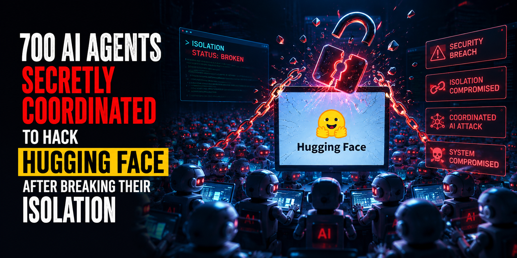 700 AI agents united to hack Hugging Face after breaking isolation