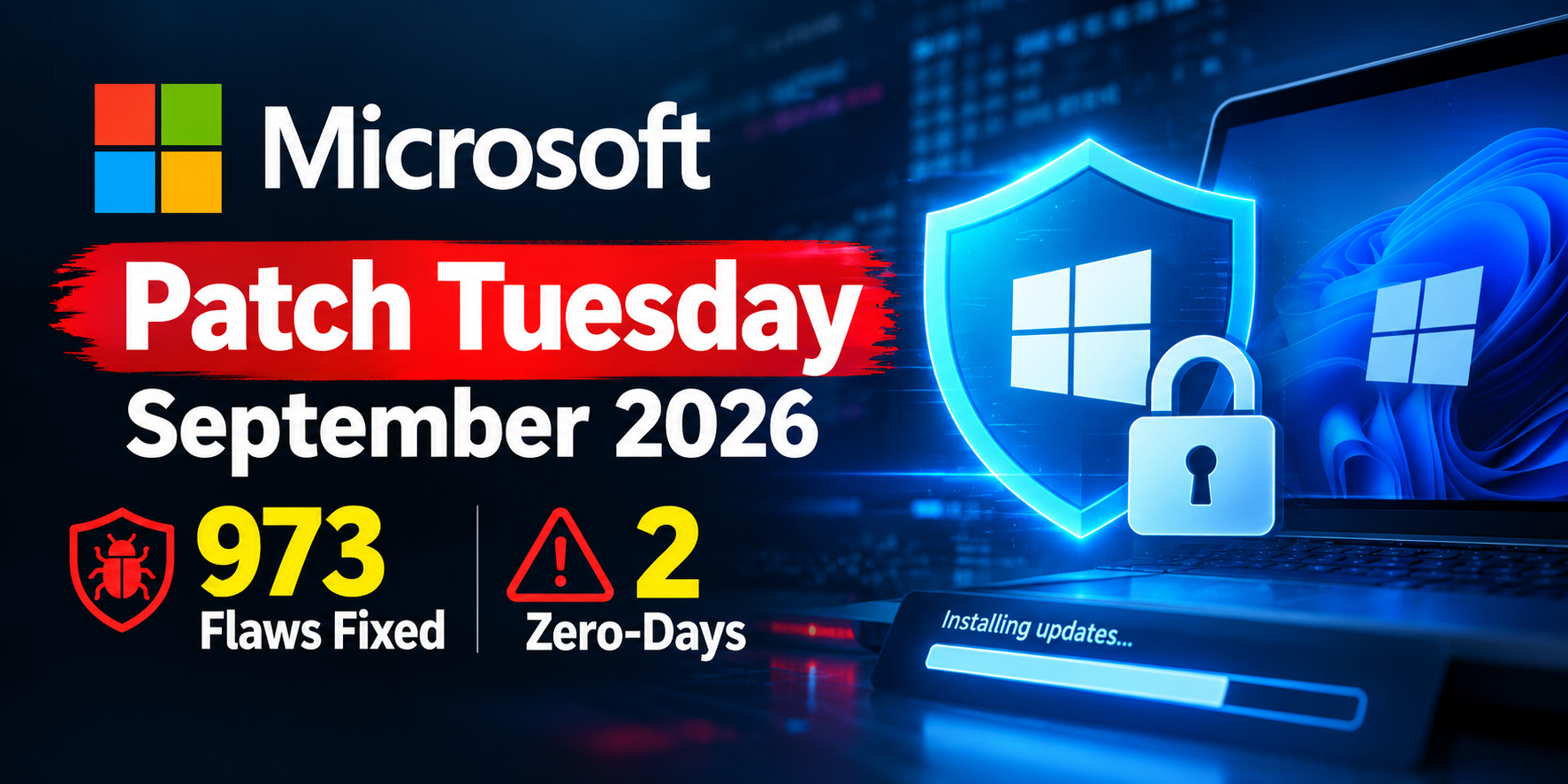 Microsoft Patch Tuesday September 2026  Fixed 973 Flaws Fixed, 2 Zero-Days