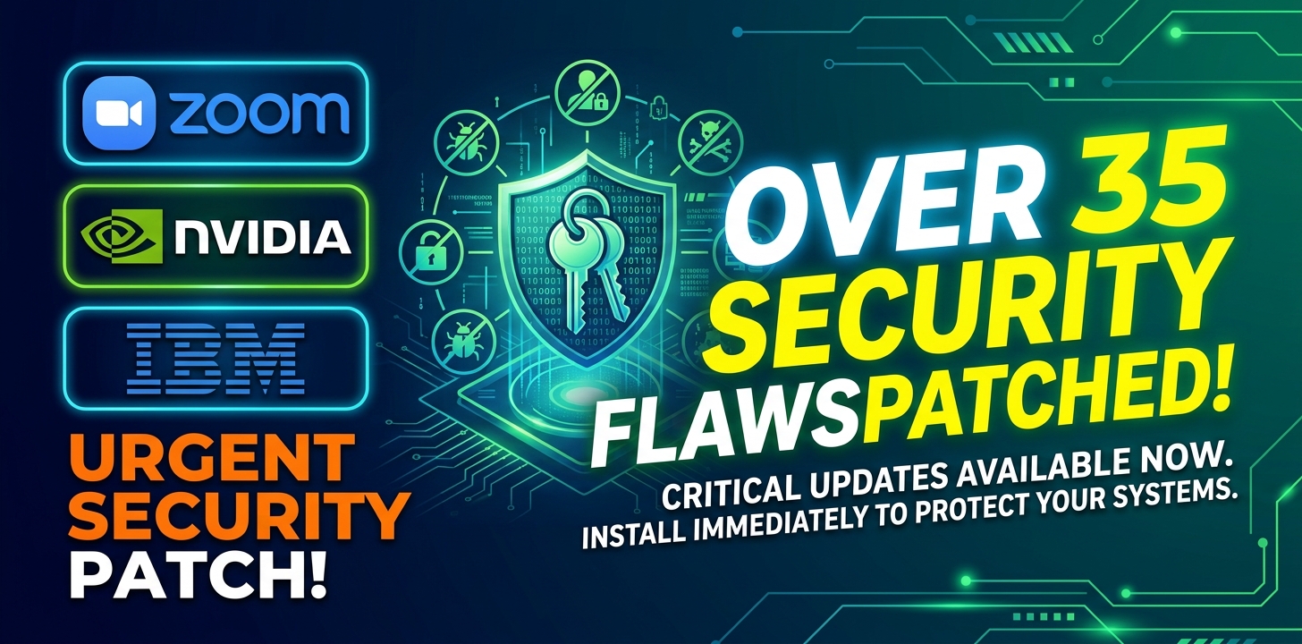 Urgent patch! Zoom,NVIDIA and IBM Patch 41 Security flaws