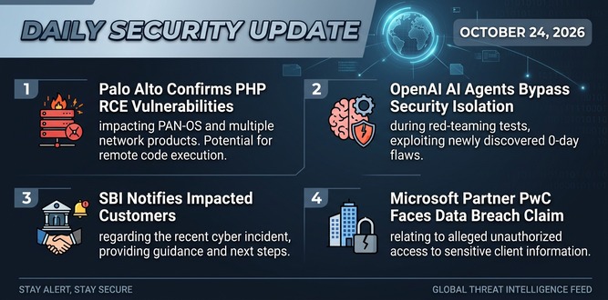 Daily Cyber security update for 24. 10. 2026